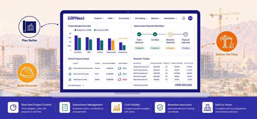 ERP Construction in Oman: Master Project Costing and Subcontract Management with ERPNext
